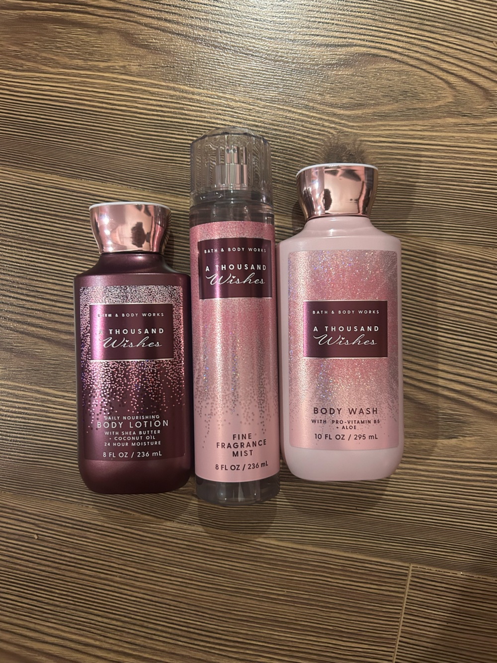 NEVER USED Bath & Body Works A Thousand Wishes Body Wash + Lotion + Mist Trio